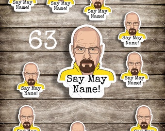 Walter White, mini Stickers, | Cute, Funny decal For Laptop, Phone, Case, Decoration, personalizing journals, water bottles