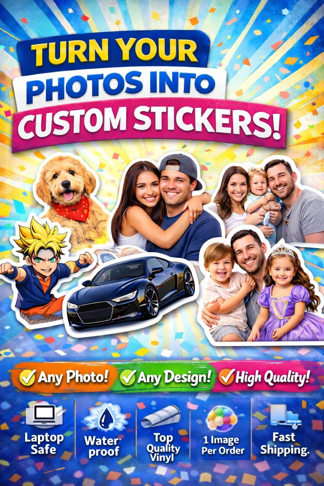 Custom Photo Stickers | Turn Your Pictures Into Stickers | Personalized ...