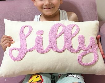 Custom Name Pillow case - Personalized Hand Embroidered Baby Gift