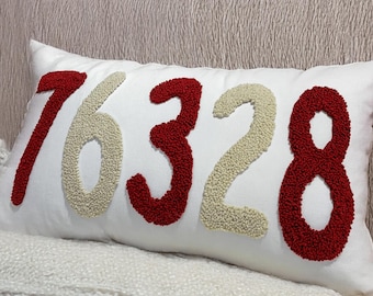 Postcode Kussen op Maat | Gepersonaliseerde Punch Needle Decoratie