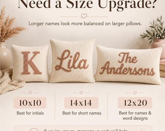 Kissengröße Upgrade Add-On, Benutzerdefiniertes Kissen Upgrade, Option für Innenkissen-Einsatz, Geschenk Upgrade-Auflistung