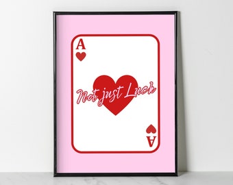 Not Just Luck, Poster (pink) | Wall Decor | Digital Download Print | Trendy Wall Art