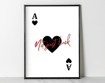 Not Just Luck, Poster (black/white) | Wall Decor | Digital Download Print | Trendy Wall Art