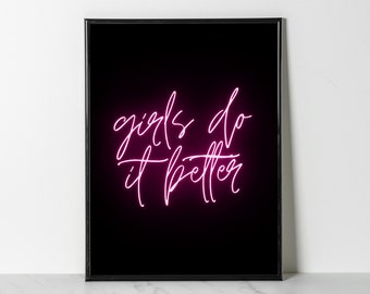 Girls Do It Better, Poster (multi-colored) | Wall Decor | Digital Download Print | Trendy Wall Art
