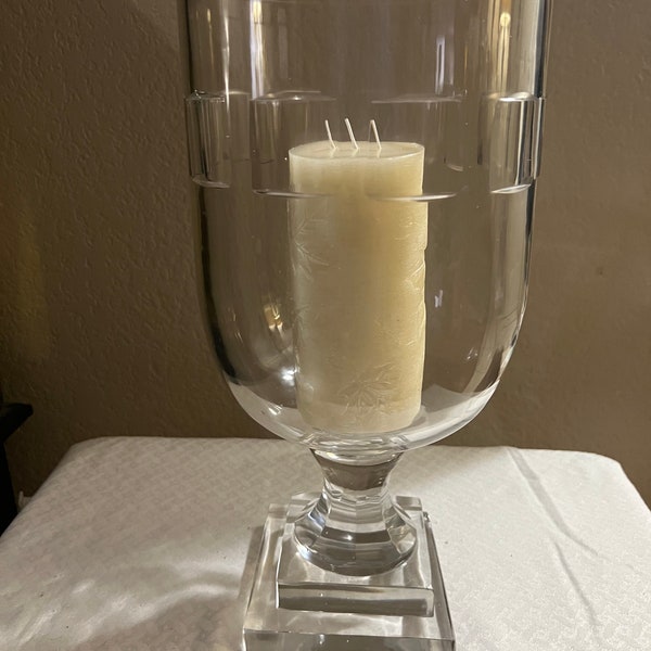 Large Clear Hurricane Vase Etsy