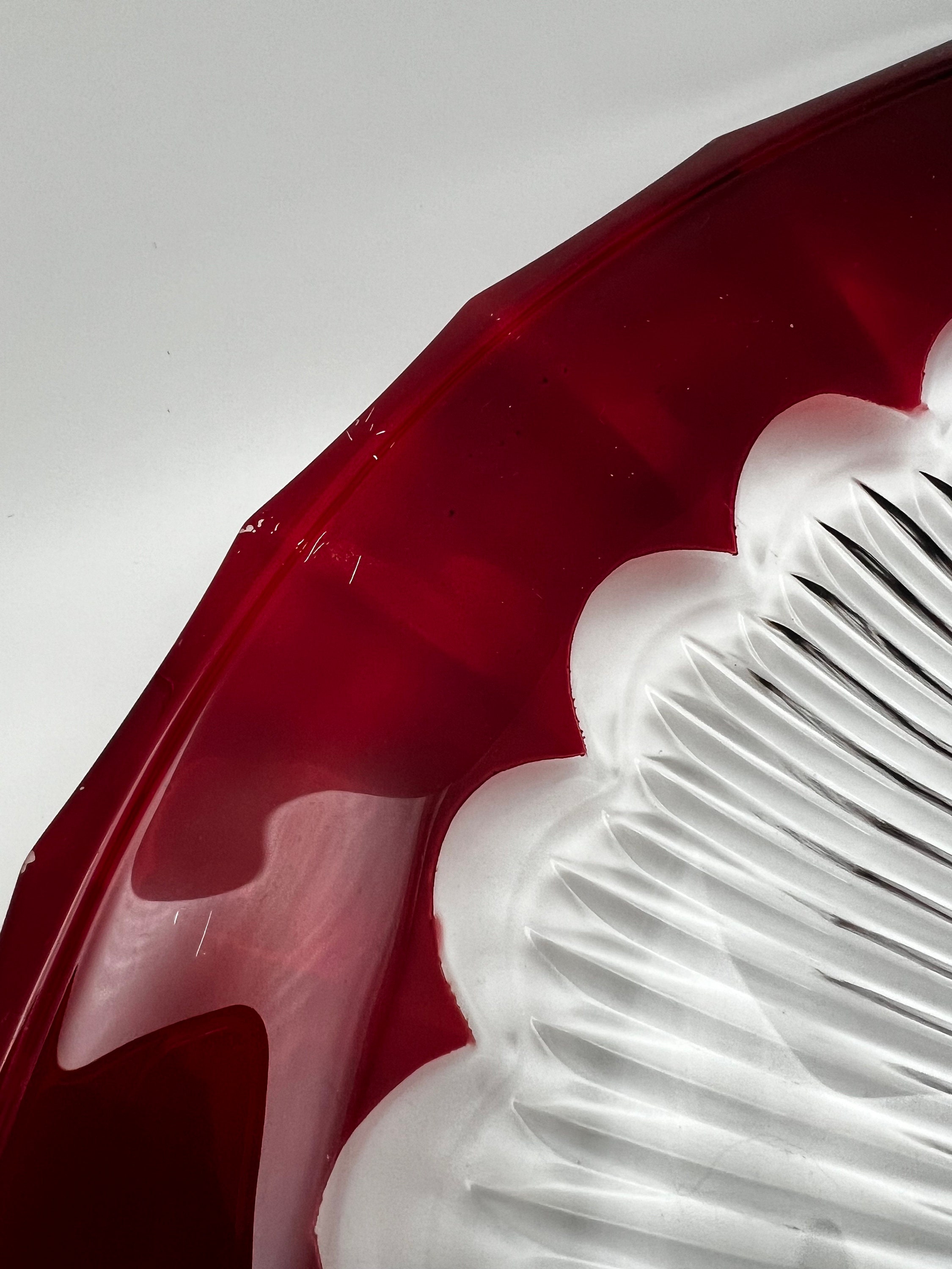 Ruby Red Edged Glass Serving Tray & Cup - Etsy