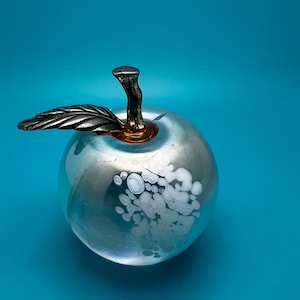 Glass Apple Art Glass Paperweight