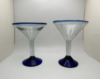 Hand Blown Margarita Glasses (2)
