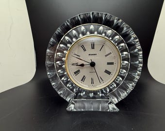 Vintage Staiger Lead Crystal Desk Clock 5"