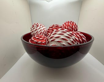Vintage Ruby Red Glass Bowl 10"