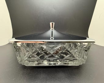 Covered Square Glass Dish 4.25"