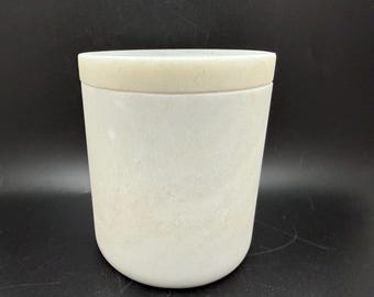 White Marble Lidded Canister 4.5"