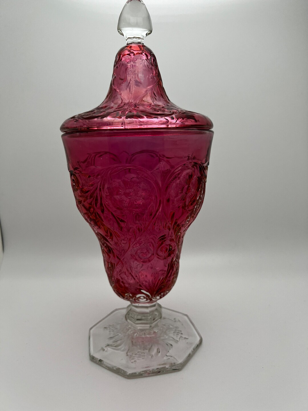 Mckee Glass Company Rock Crystal Lidded Candy Dish - Etsy