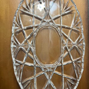 Crystal Divided Serving Platter 15&quot;