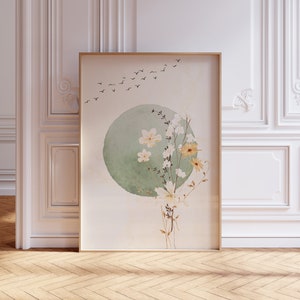 Japandi Wall Art, Japandi Sage Green Wall Art, Wabi Sabi Wall Art, Abstract Botanical Art, Modern Neutral Home Decor, Downloadable Art