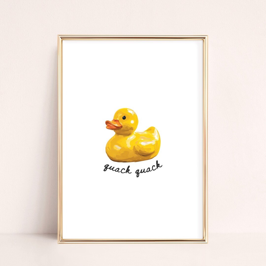 Funny Bathroom Art Print Rubber Duck Ducky Wall Art Toilet Humor ...