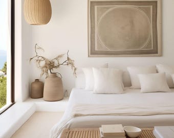 Bedroom Wall Art Mockup, Customizable Frame, Photoshop, Photopea, Canva, Luxury Stylish High-end Interior Living Rooms