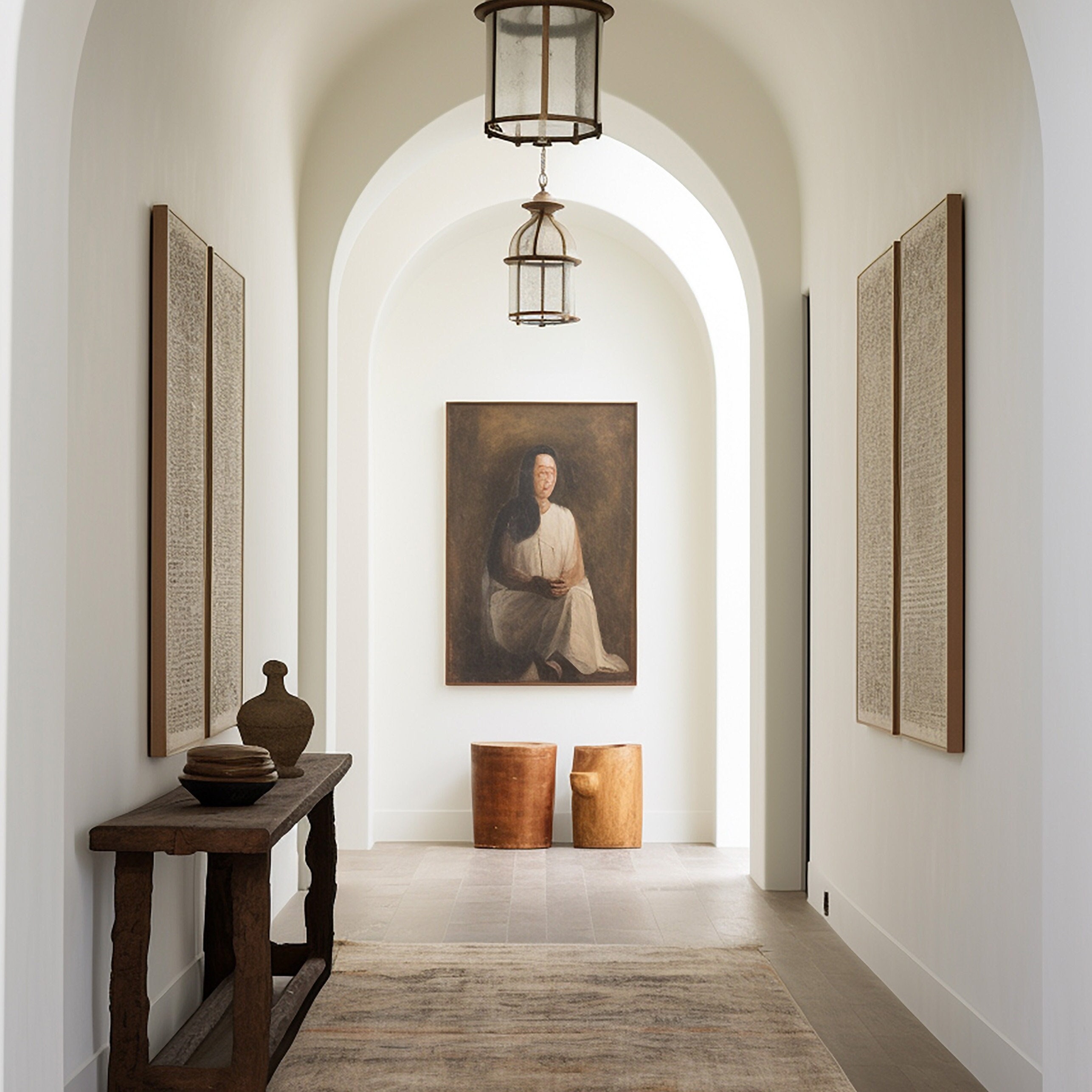 10 Hallway Wall Art Mockups, PSD Template, Customizable Frame, Photoshop, Photopea, Canva, Luxury Stylish High-end Interior Living Rooms