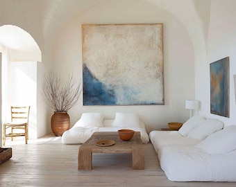 Calm Interior Wall Art Mockup, PSD Template, Customizable Frame, Photoshop, Photopea, Canva, Luxury Stylish High-end Interior Living Rooms