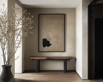 Hal muurkunst mockup, PSD-sjabloon, aanpasbare lijst, Photoshop, Photopea, canvas, luxe stijlvolle high-end interieur woonkamers