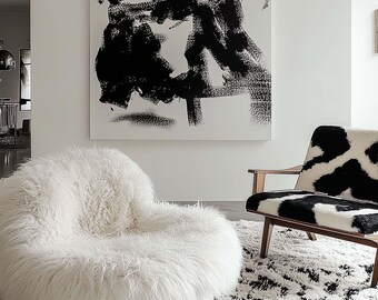 Pop Art Wall Mockup, PSD Template, Customizable Frame, Photoshop, Photopea, Canva, Luxury Stylish High-end Interior Living Rooms