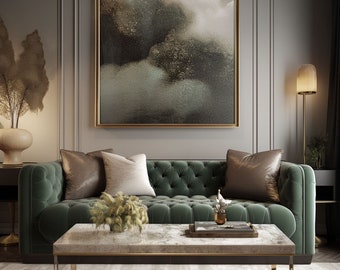 Art Deco Wall Art Mockup, Customizable Frame, Photoshop, Photopea, Canva, Luxury Stylish High-end Interior Living Rooms