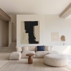 Maquete de arte de parede moderna, moldura/cor ajustável, sala de estar interior luxuosa e elegante de alta qualidade, modelo PSD personalizável do Photoshop
