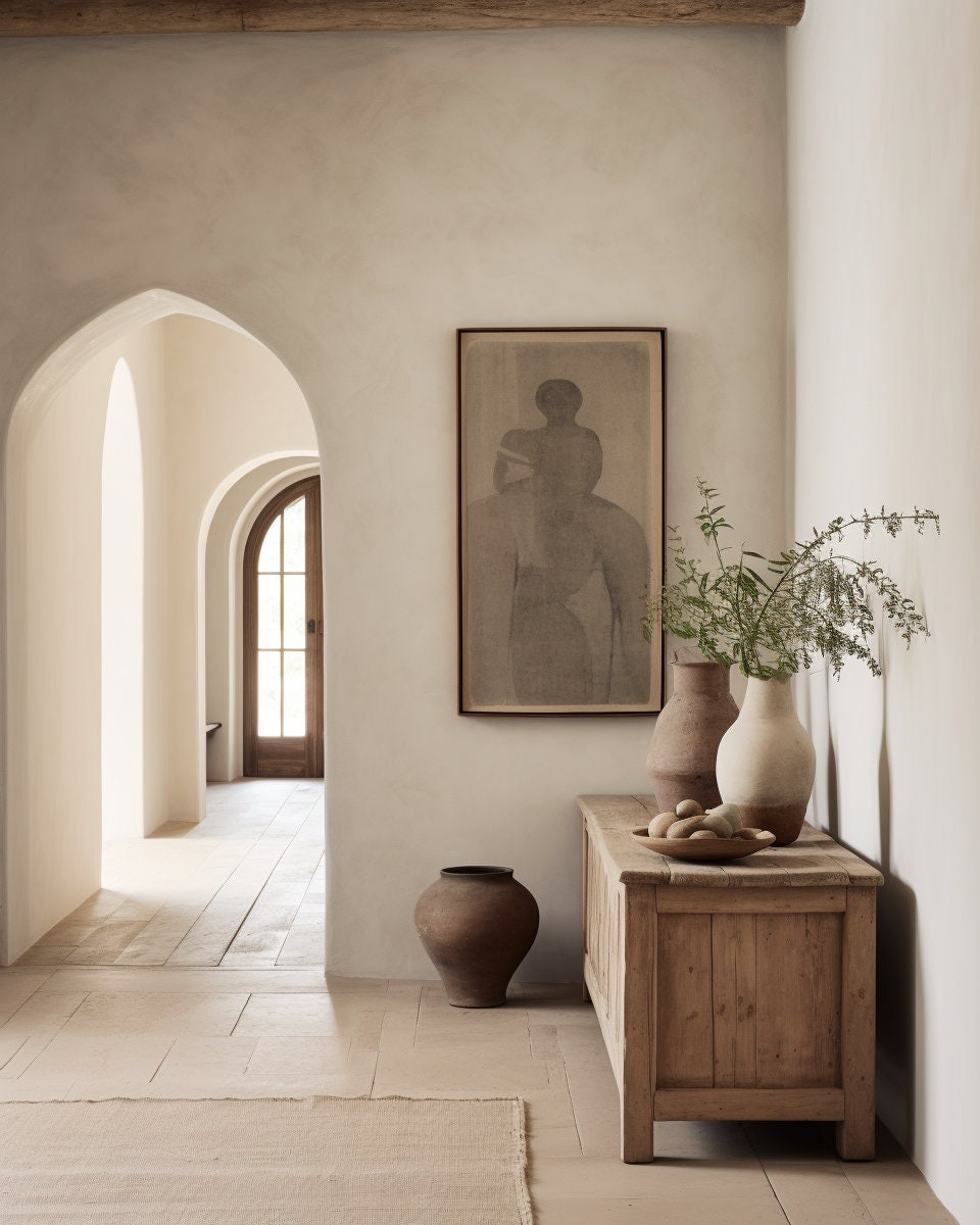 Hallway Wall Art Mockup, PSD Template, Customizable Frame, Photoshop, Photopea, Canva, Luxury Stylish High-end Interior Living Rooms