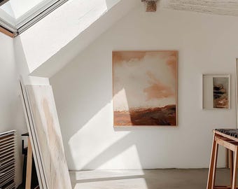 Art Studio Wall Mockup, Customizable Frame, Photoshop, Photopea, Canva, Luxury Stylish High-end Interior Living Rooms