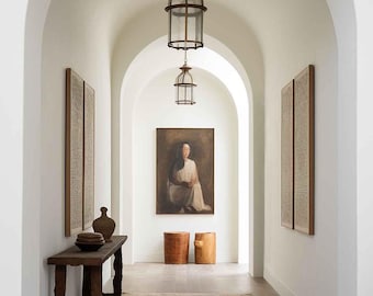 Hallway Wall Art Mockup, PSD Template, Customizable Frame, Photoshop, Photopea, Canva, Luxury Stylish High-end Interior Living Rooms