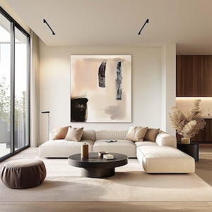 Maquete de arte de parede moderna, moldura/cor ajustável, sala de estar interior luxuosa e elegante de alta qualidade, modelo PSD personalizável do Photoshop
