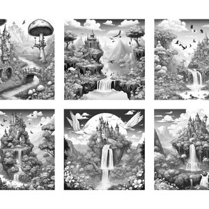 100 Procreate Fantasy Landscape Stamps| Scenery Brush Set| Digital Download image 4