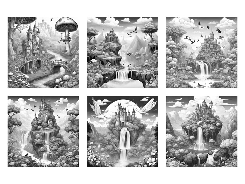 100 Procreate Fantasy Landscape Stamps| Scenery Brush Set| Digital Download image 4