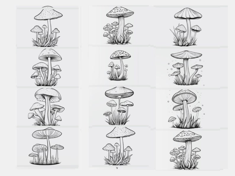 100 Mushroom Procreate Stamps, Mushroom Brushes for Procreate ...