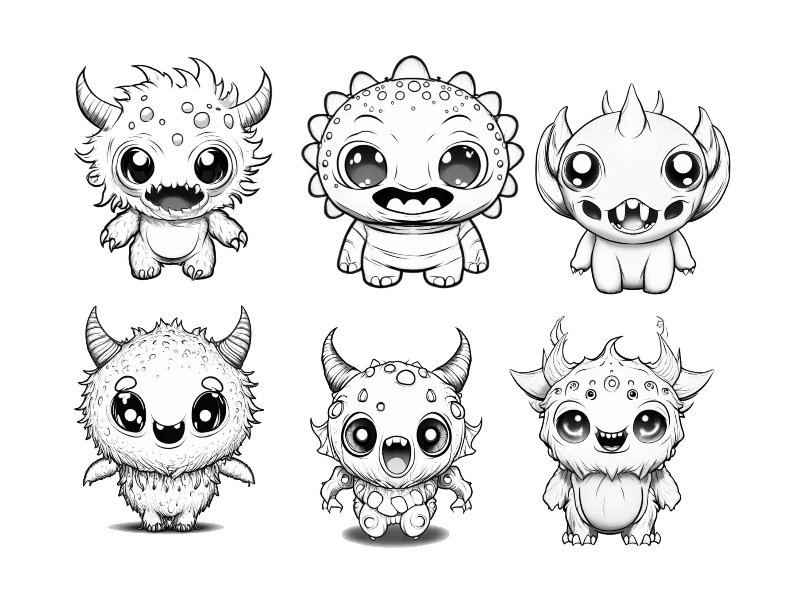 100 Procreate Kawaii Monster Stamps, Cute Monster Stamps for Procreate ...