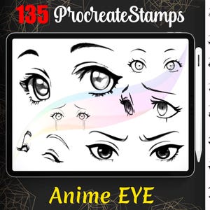 135 Anime Eyes Procreate Stamps| Manga Comic Brushes