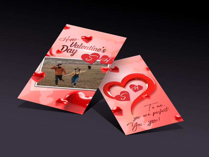Valentines Day Card Template Photoshop, Printable Valentines Day Photo ...
