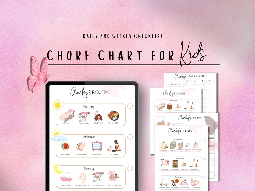 Visual Chore Chart for Toddlers, Weekly Chore Chart for Kids, Daily ...