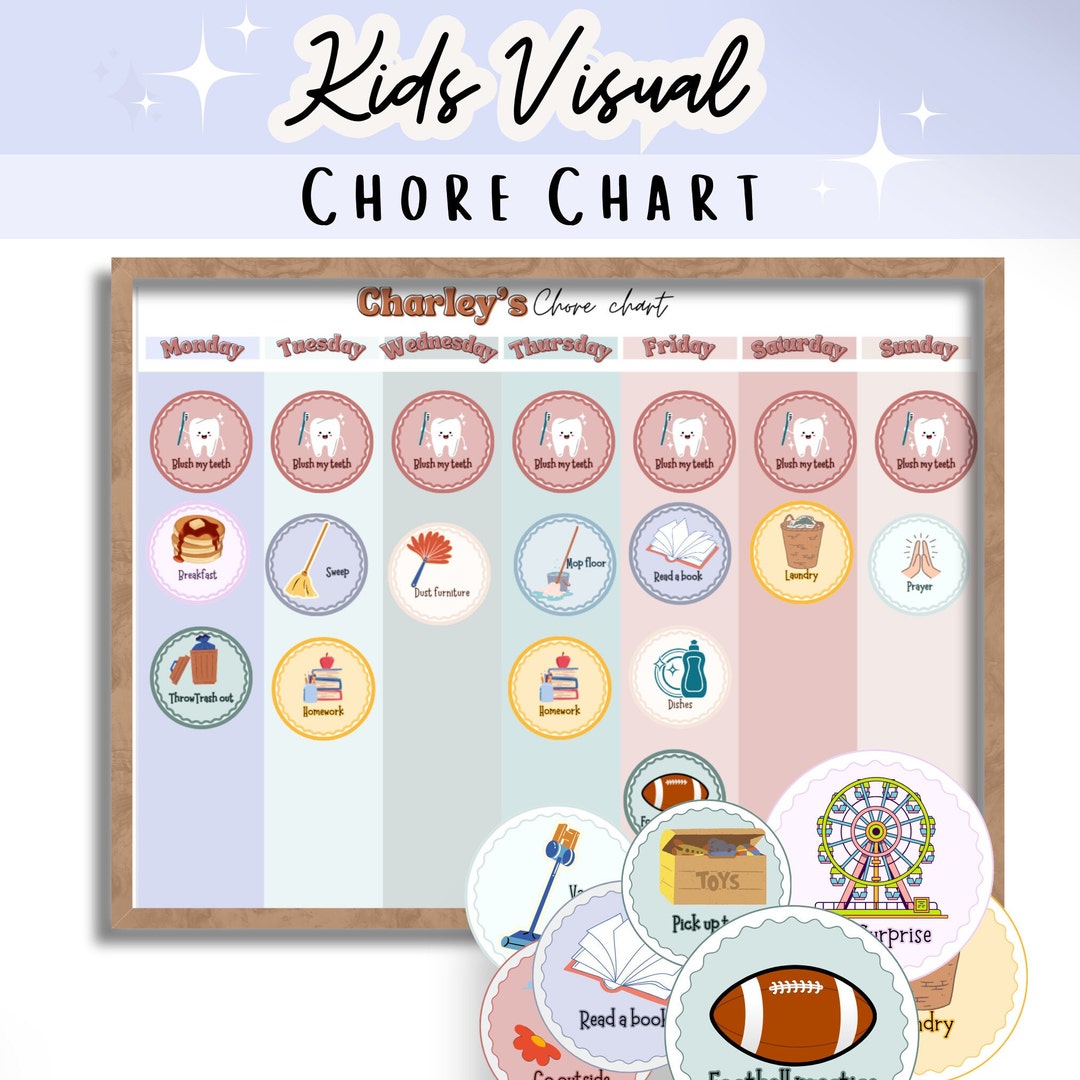 Systemic Weekly Visual Chore Chart for Kids, User Friendly Printable ...