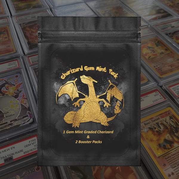 Gem Mint Charizard Graded Card Mystery Pack: Plus 2 Booster Packs