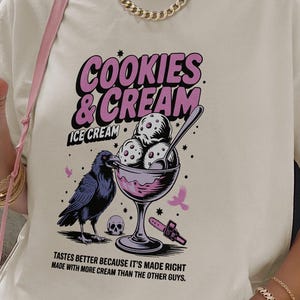 Cookies and Cream Ice Cream Comfort Colors Shirt | Bookish Vintage Shirt | Dark Romance BookTok | Butcher and Blackbird Inspired