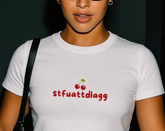 STFUATTDLAGG Baby Tee | Y2K Bookish Cropped Shirt for Romance & Romantasy Readers | 90s Style Cute Baby Tee | Fantasy Romance Reader Gift