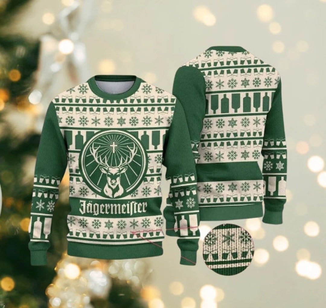 Jagermeister Ugly Christmas Sweater Jagermeister Best Gift Etsy