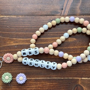 Personalized Boho Daisy Lanyard