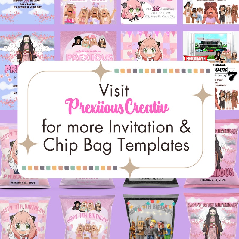 EDITABLE Anime Nezuko Demon Slayer Birthday Chip Bag Template Anime ...