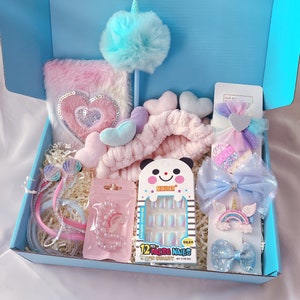 Set regalo a sorpresa Pure Bliss per bambini/ragazze compleanno Natale Capodanno/scatola misteriosa/cesto per feste/pacchetto regalo unicorno sirena/cancelleria/fermagli