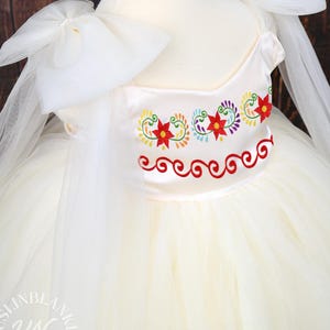 Vestido tutu tradicional mexicano para meninas | Vestido Chanelito bordado estilo boho | Sessão de fotos étnica para meninas 5 de maio | Primavera mexicana