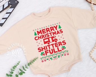 Cute Christmas Baby OutfitsMerry Christmas Shitters Full Baby Romper, Christmas Shitters Full Baby Bodysuit Funny 1st Christmas Baby Clothes