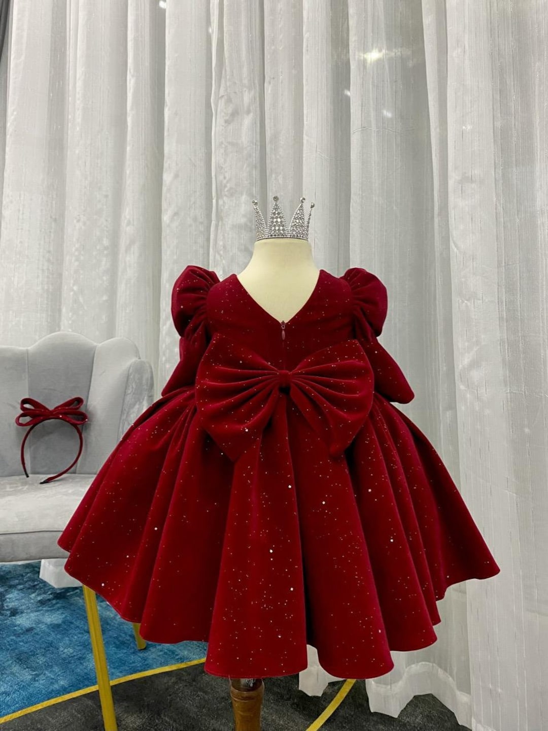 Christmas Luxury Velvet Kid Girl Dress, Elegant Baby Red Velvet Dress, Baby  Toddler Special Occasion Dress, Gift for Baby, Baby Winter Dress - Etsy, image size:1080x1440