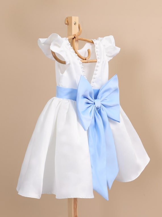 blue sash dress One Shoulder Mini Dress main image 0